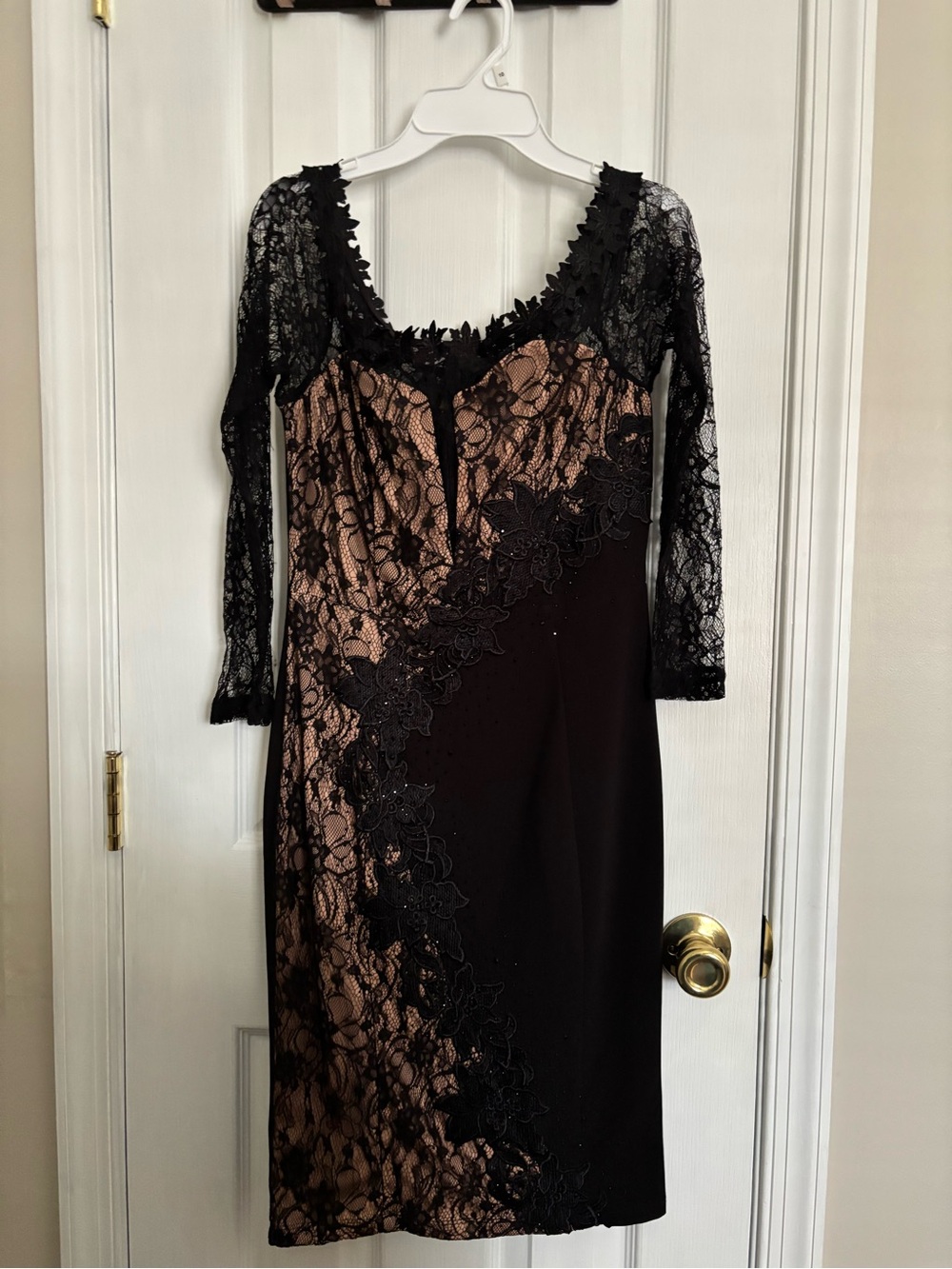 Nikibiki Black and Nude Lace Midi Dress